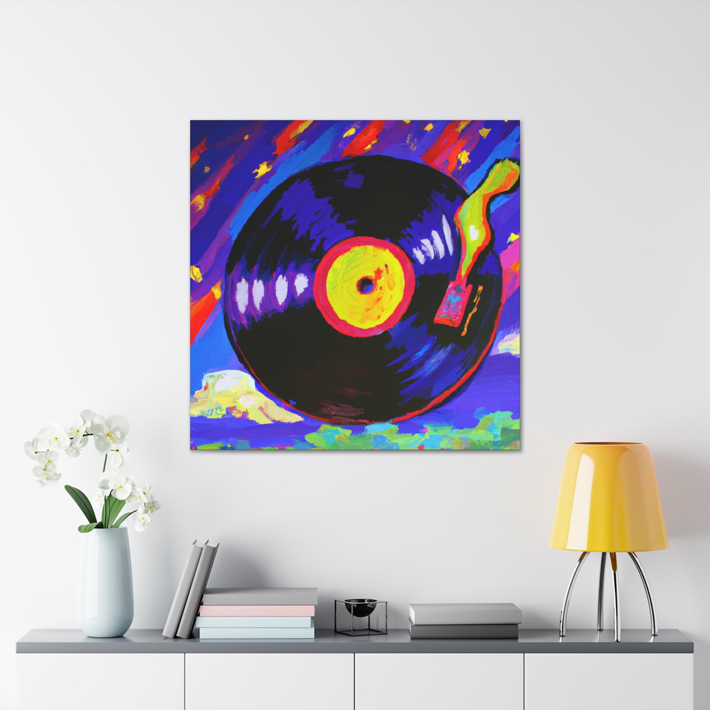 "Vinyl Resonance Impressionism" - Canvas