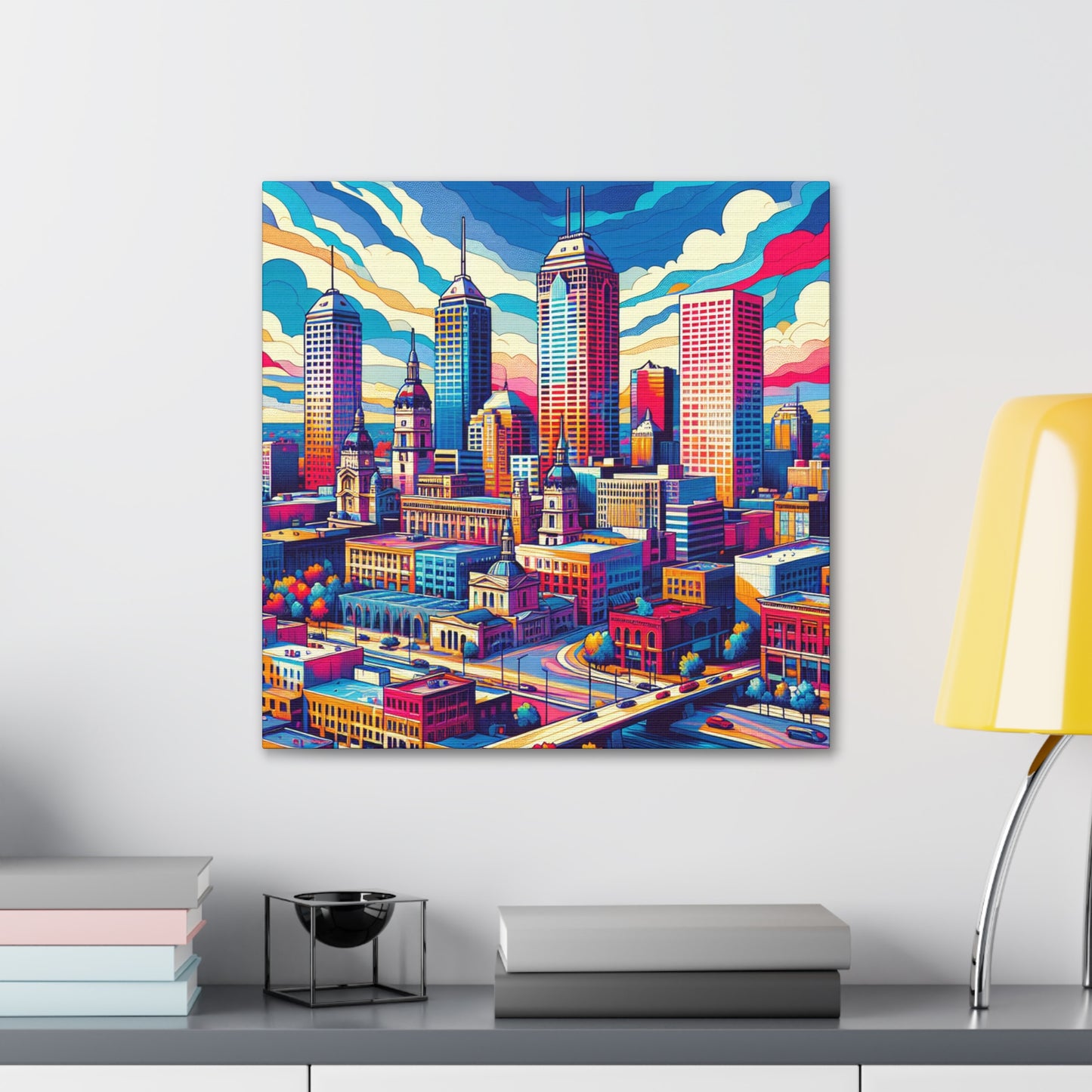 "Indy's Flourishing Urban Canvas" - Canvas