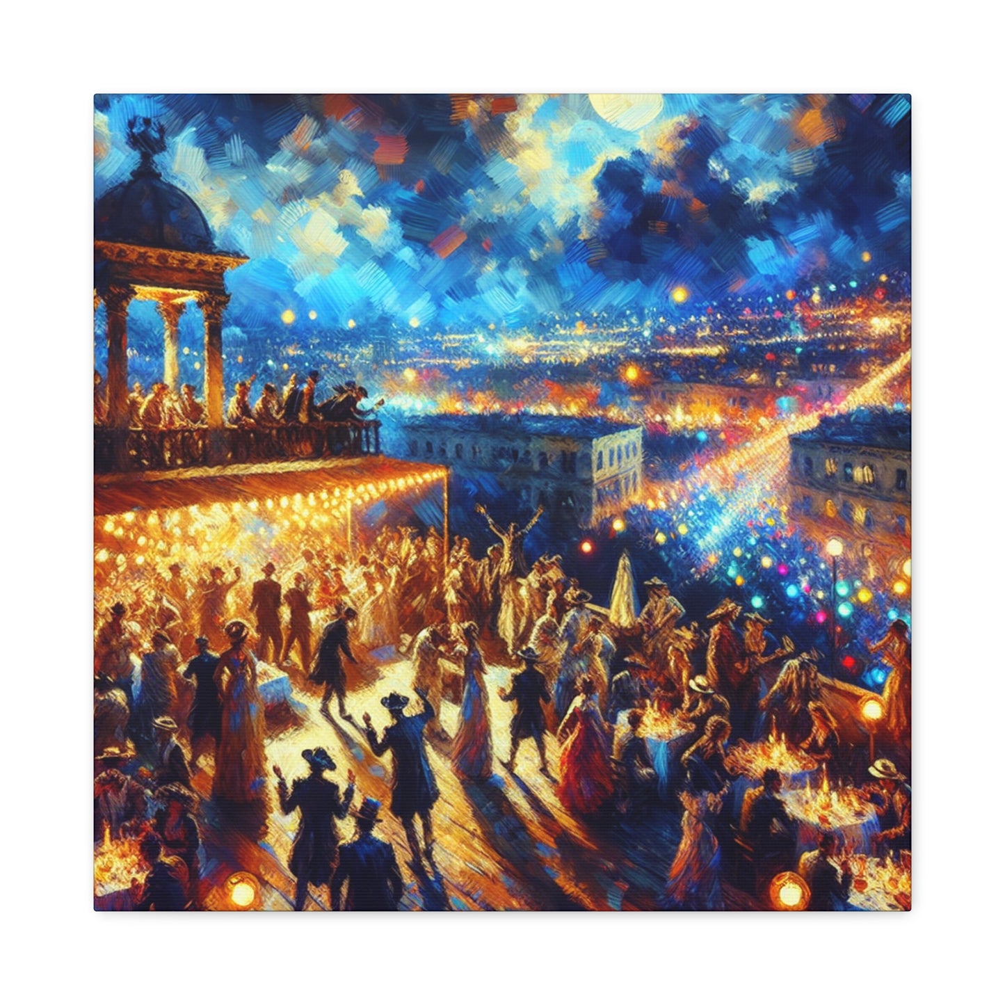 "Extravagant Rooftop Revelry" - Canvas