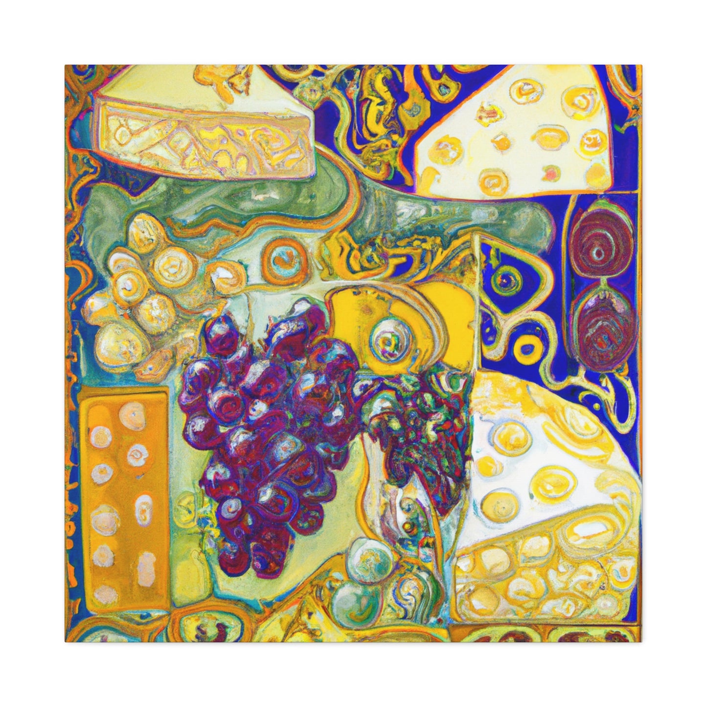 "Cheese Grapes Abundance" - Canvas