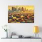 "Golden Eden: Cityscape Reverie" - Canvas