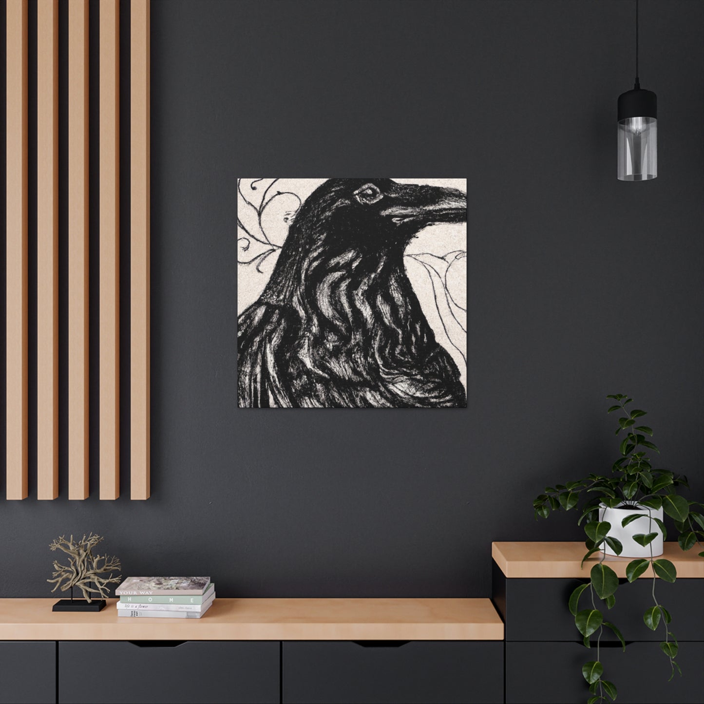 Crow in Rococo Style - Canvas