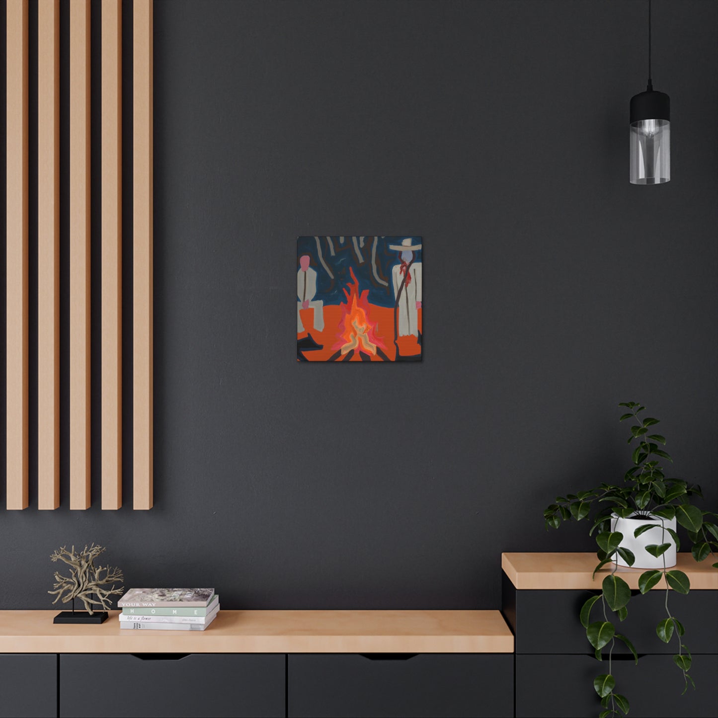 Campfire at Nightfall - Canvas