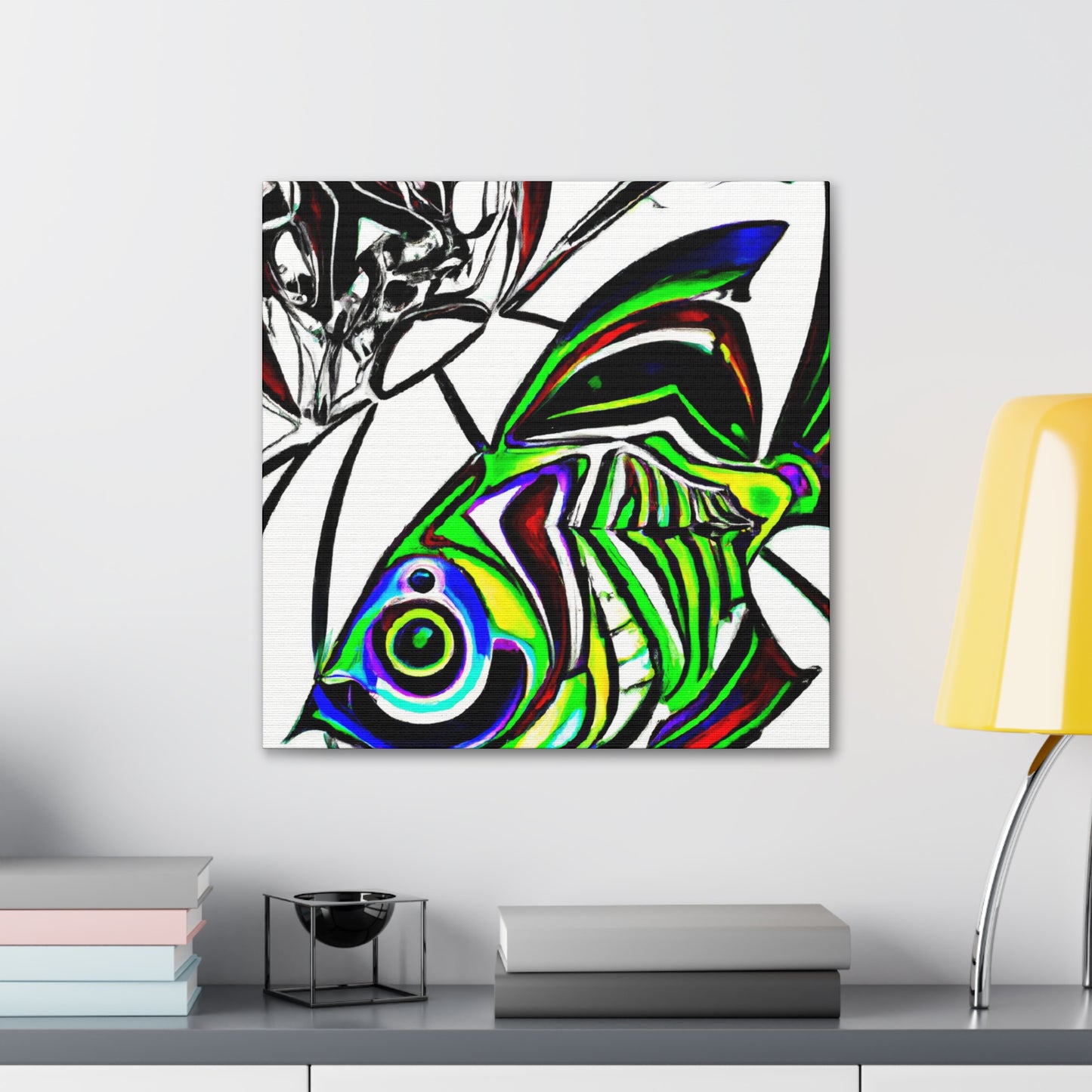 "Rainbow Fish in Deco" - Canvas