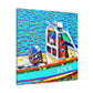 "Bass Fishing Boat Voyage" - Canvas