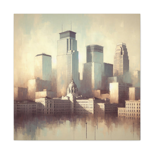 "Cityscapes of Tranquil Twilight" - Canvas