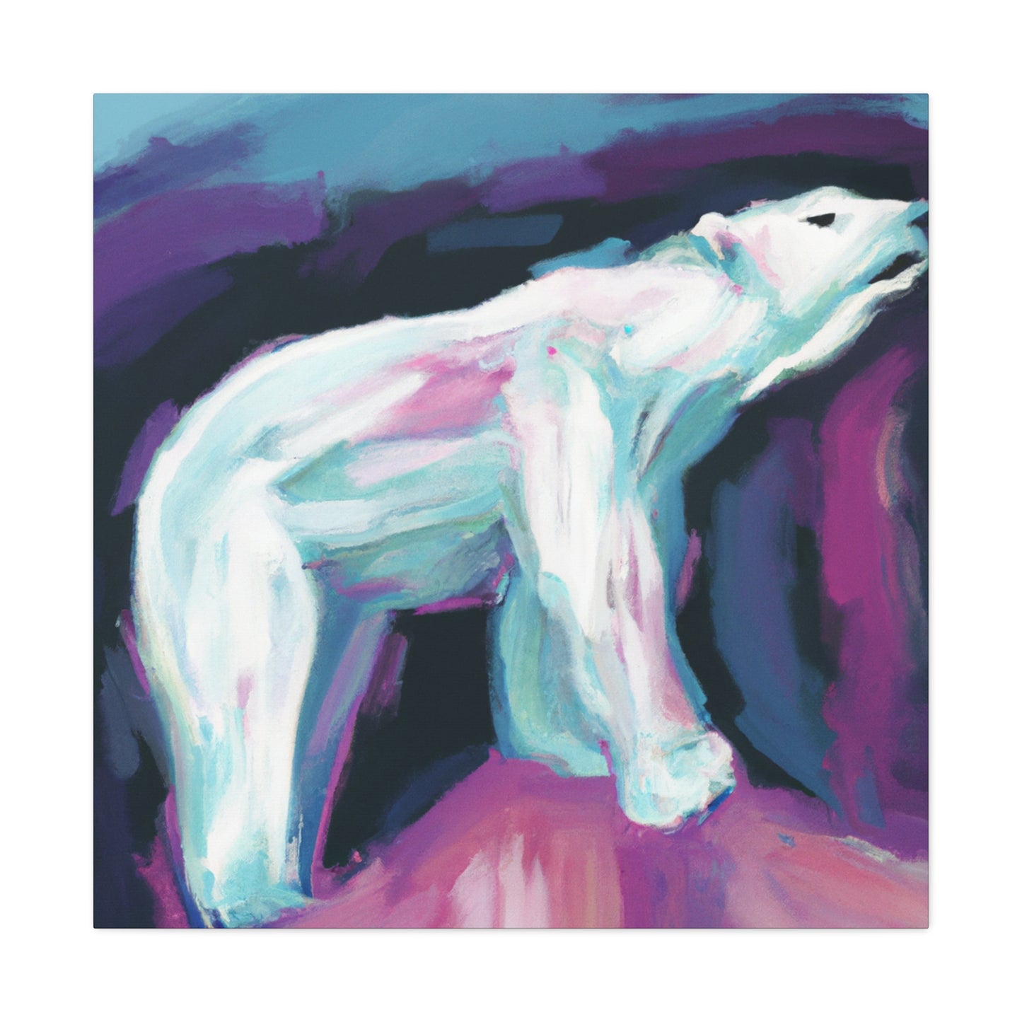 Polar Bear in Motion - Canvas