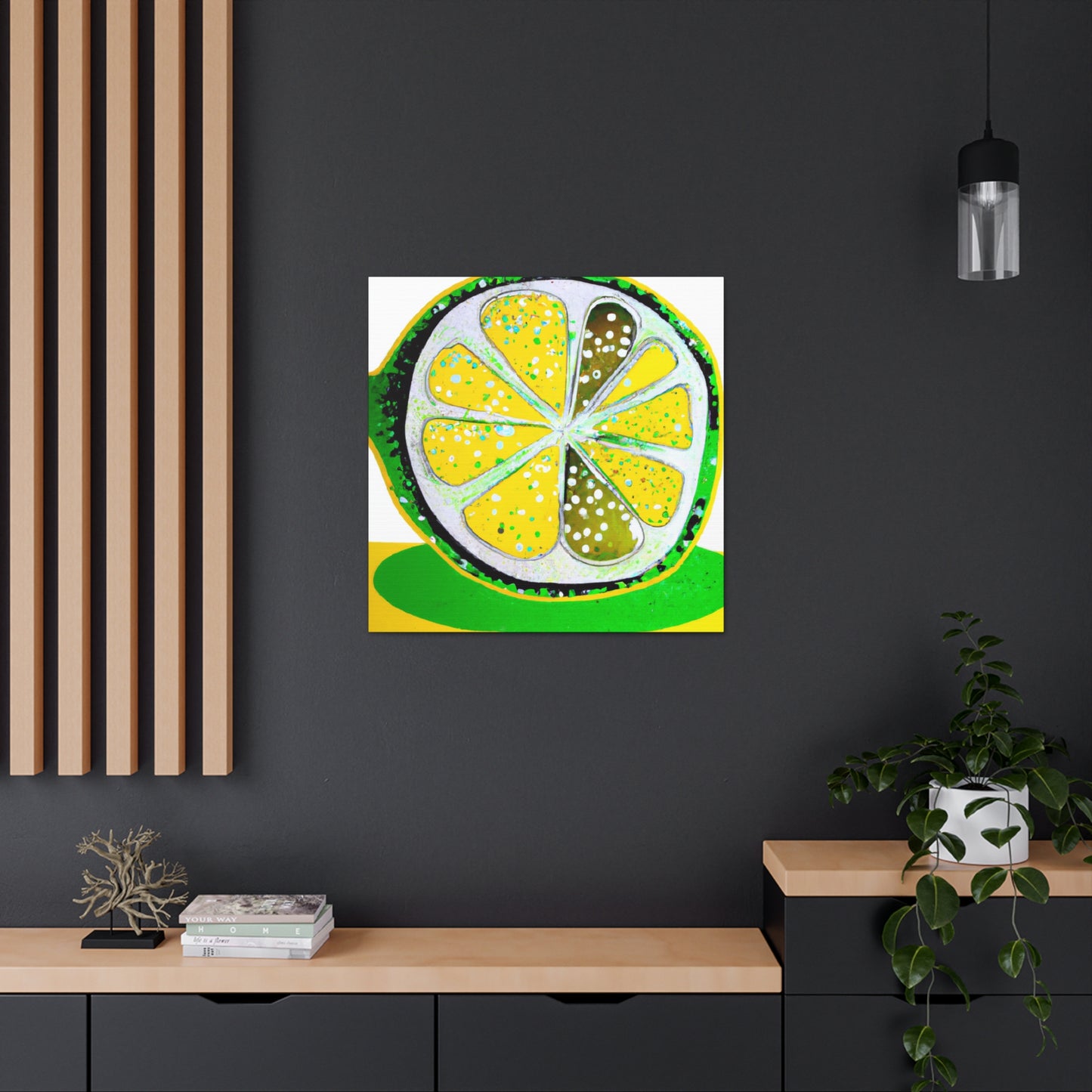 Lemon Folk Art Painting - Canvas