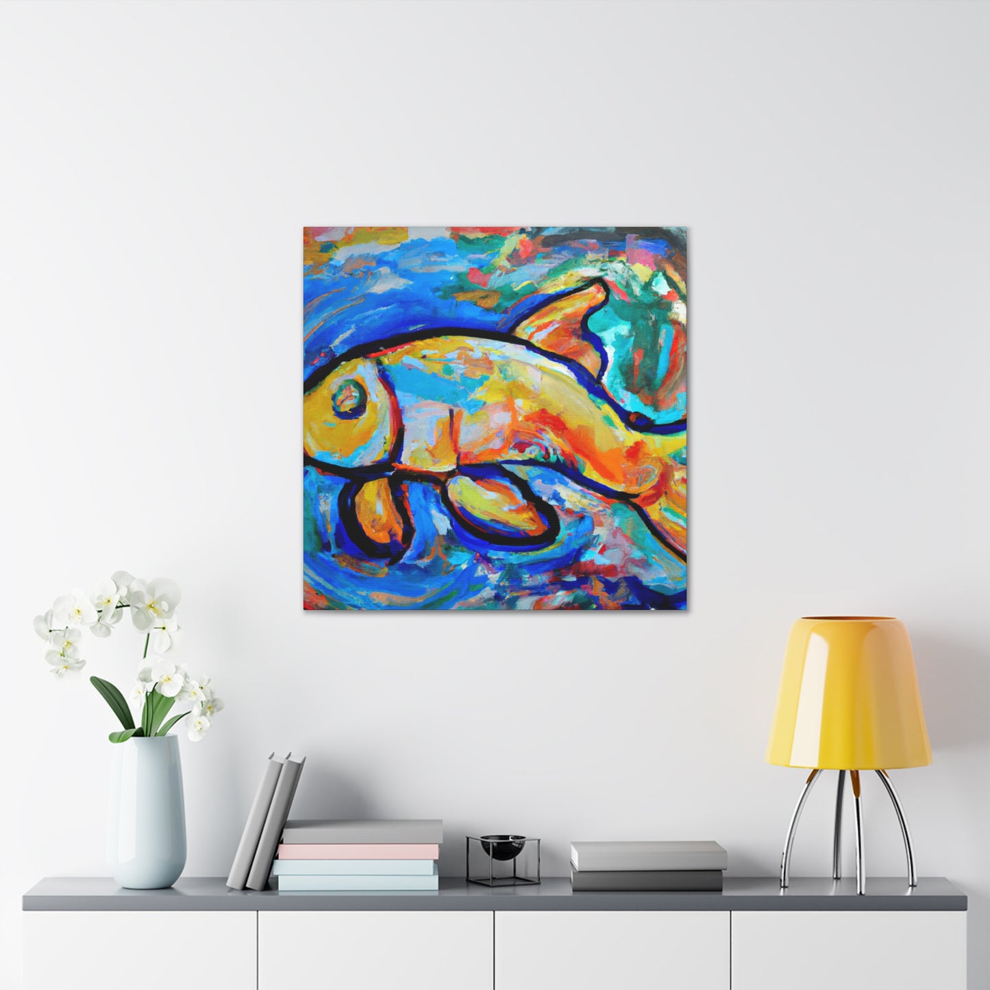 Rainbow Fish Abstracted - Canvas