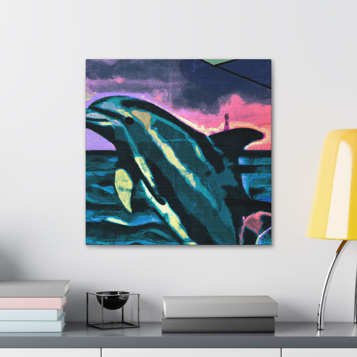 Dolphin in Pop Art - Canvas