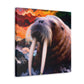 Walrus at Sunset Field - Canvas