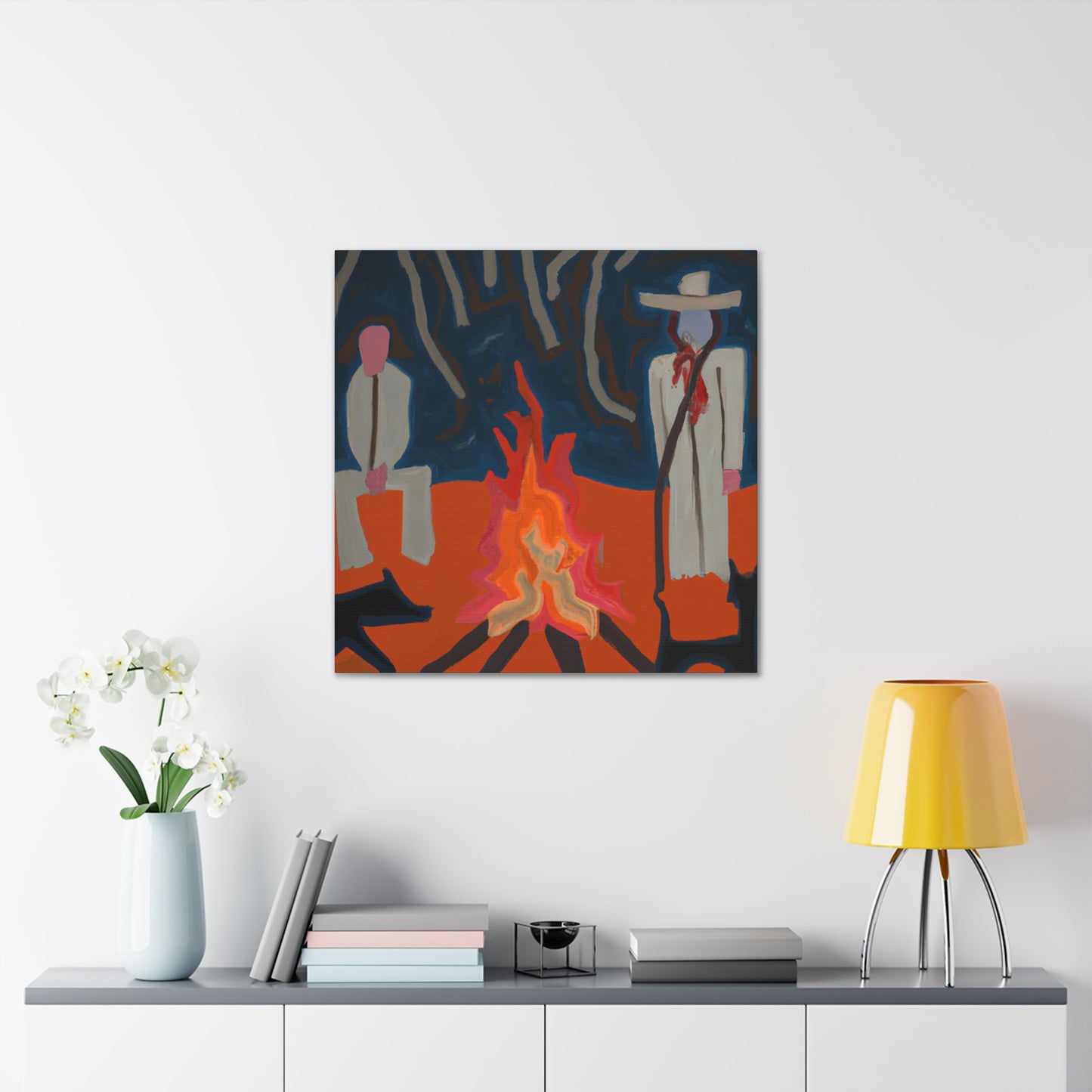 Campfire at Nightfall - Canvas