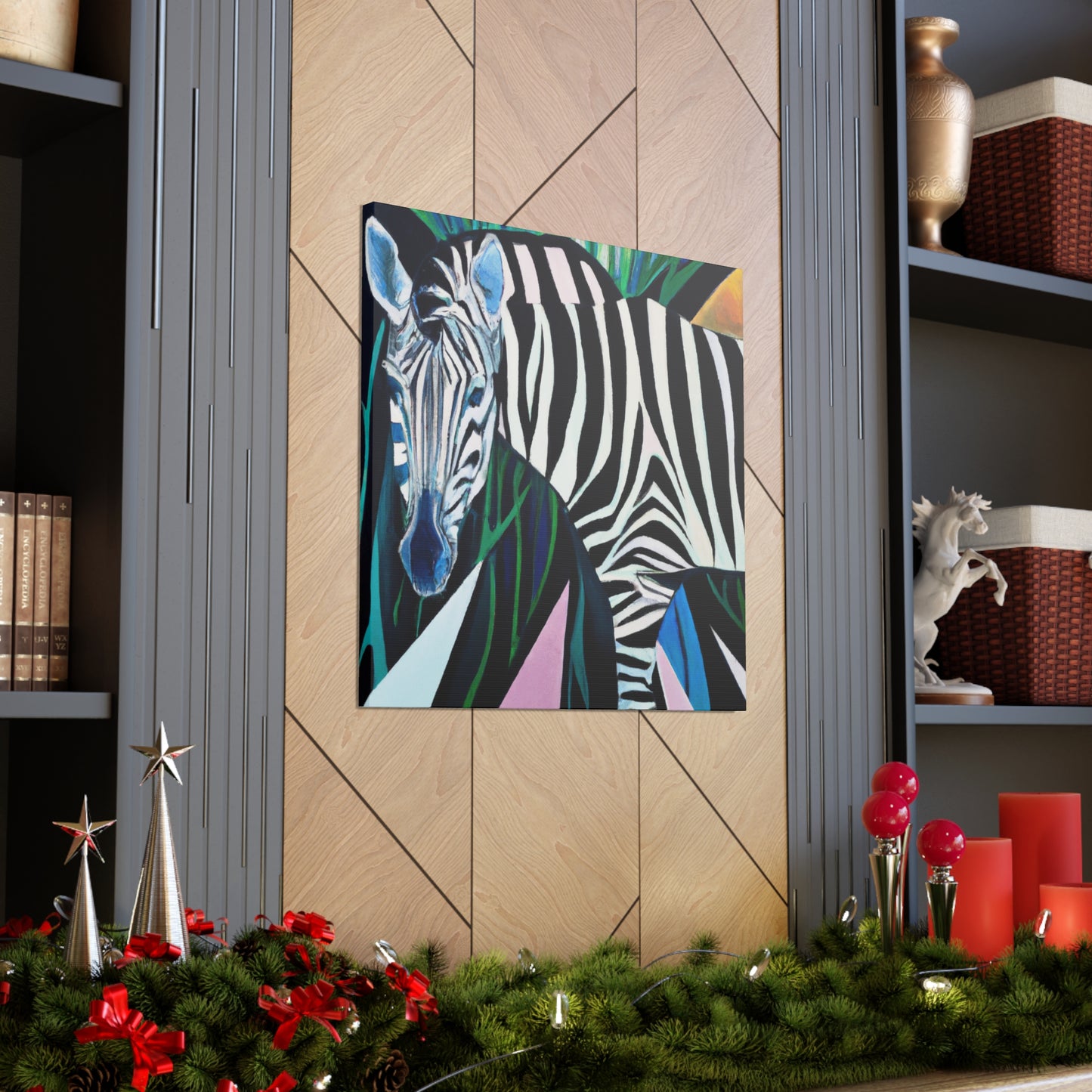 "Gilded Zebra Dance" - Canvas