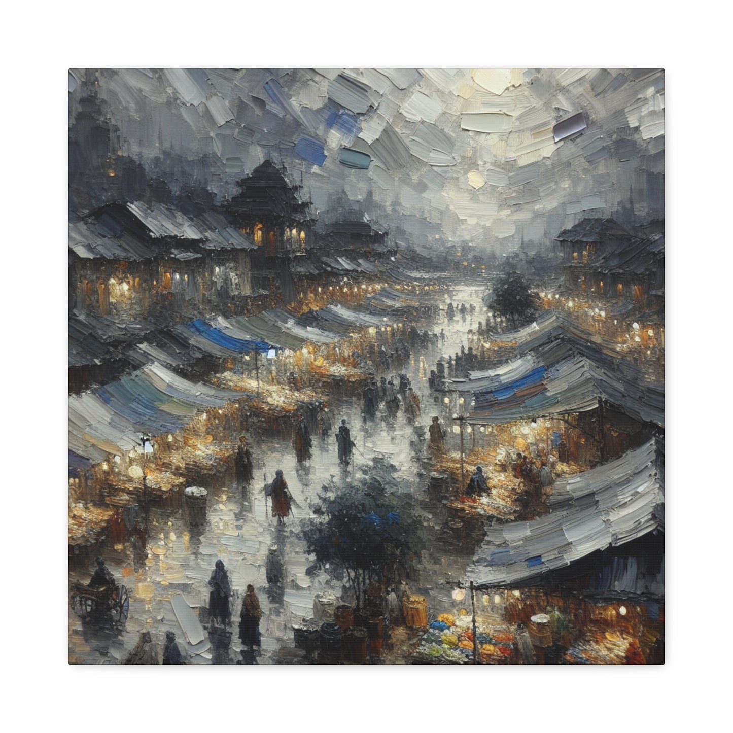 Moonlit Bazaar Serenade - Canvas