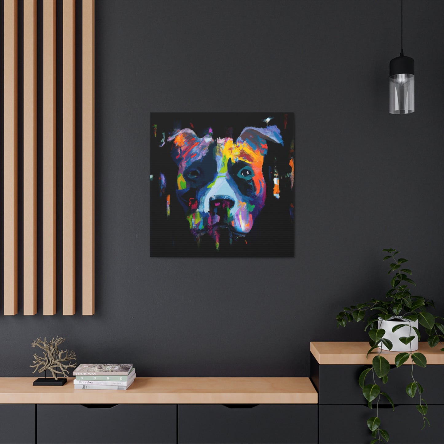 Pitbull Power Pose. - Canvas