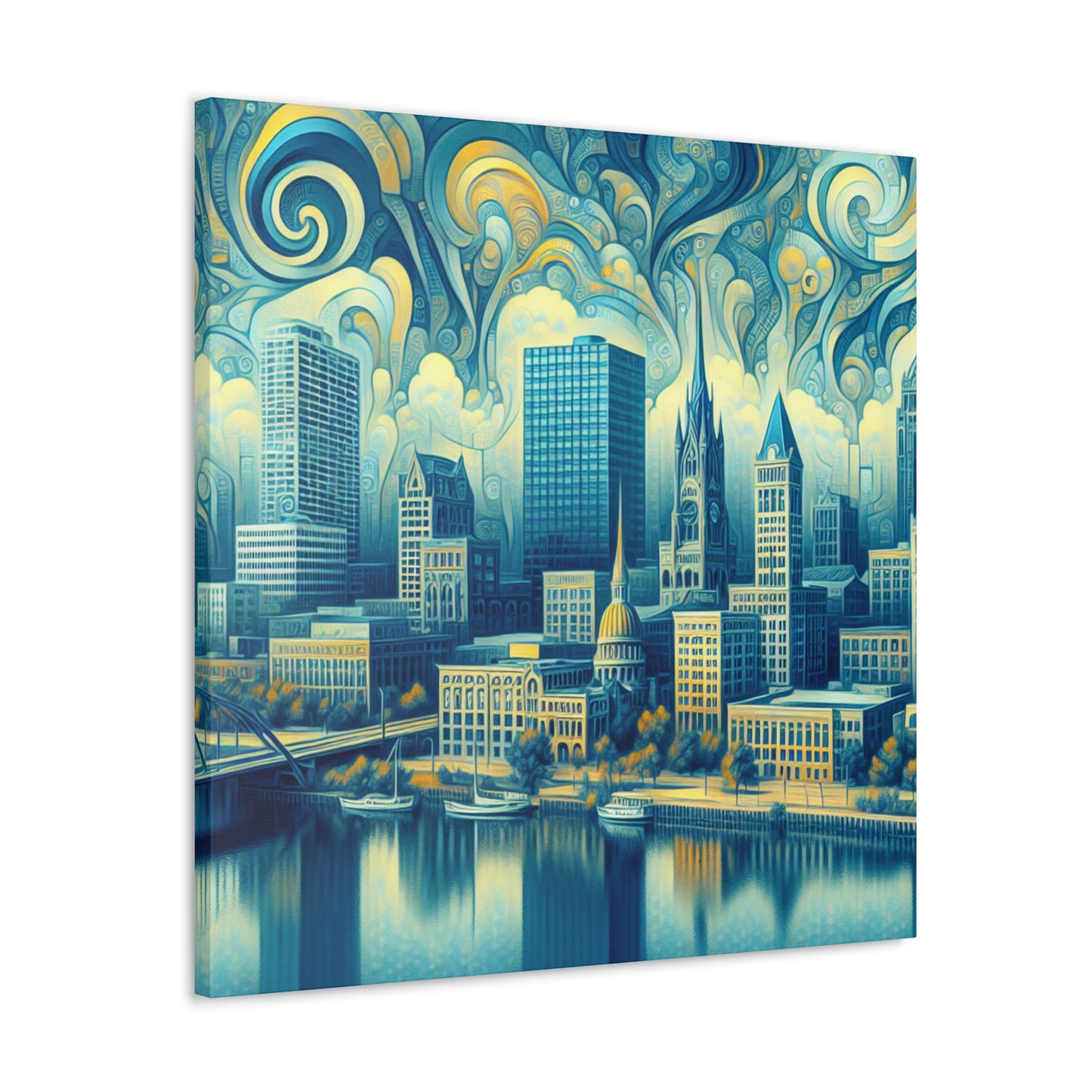 "Enigmatic Metropolis Unveiled" - Canvas