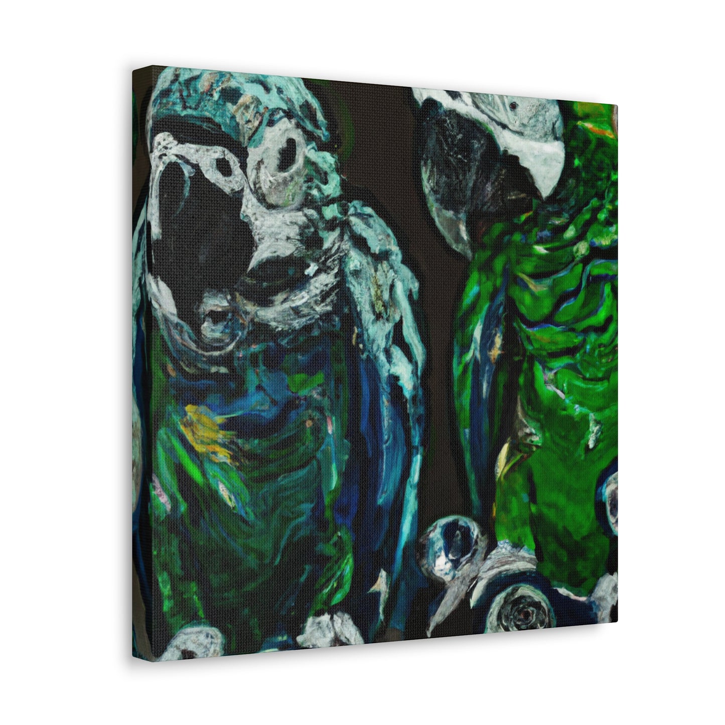 Amazon Parrots Bursting - Canvas