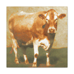 "Jersey Cow Reflection Scene" - Canvas