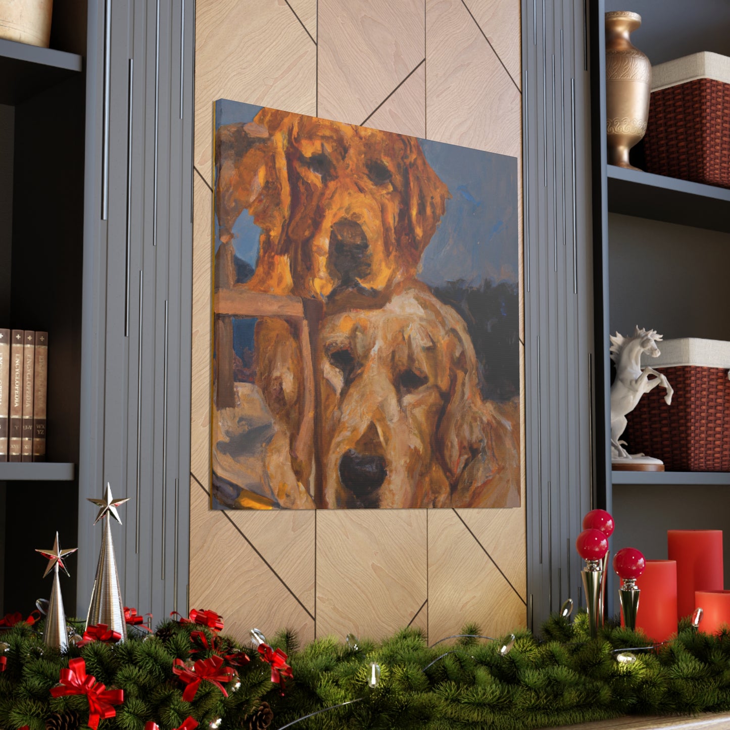 "Golden Retriever Wonderland" - Canvas