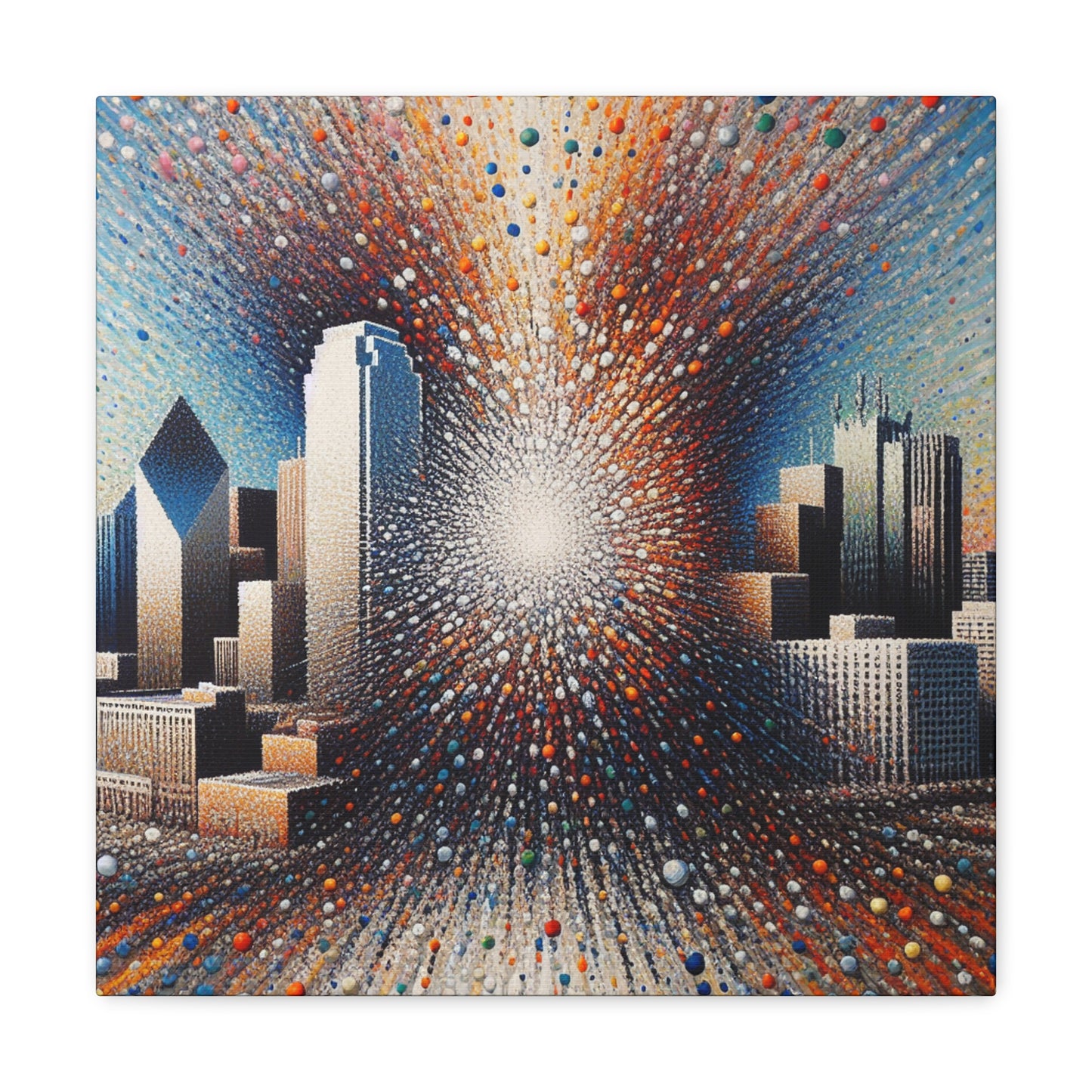 "Dazzling Dallas Dotscape" - Canvas