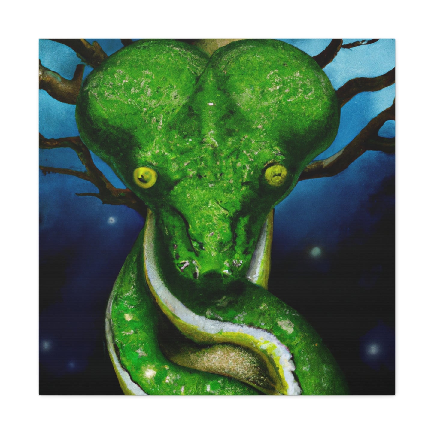 Green Tree Slithers. - Canvas