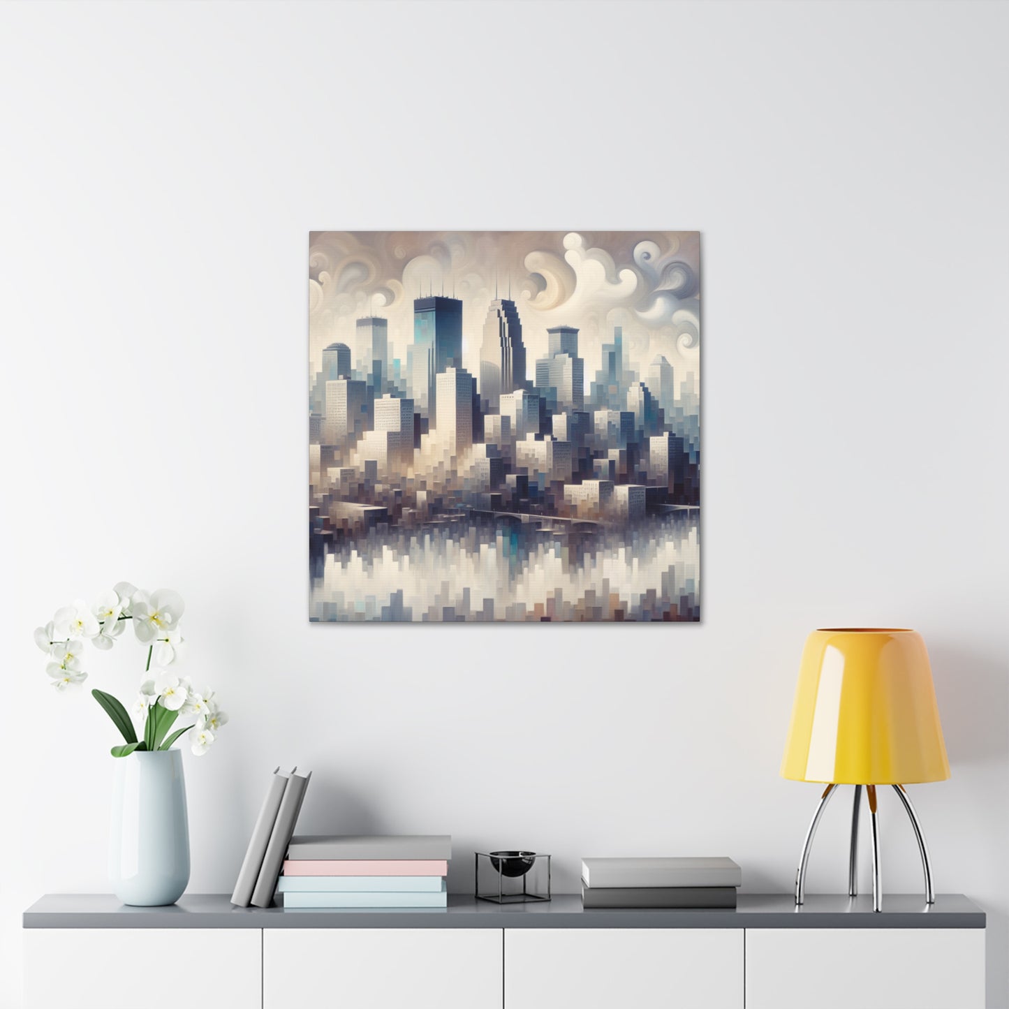 "Vibrant Metropolis Awakening" - Canvas