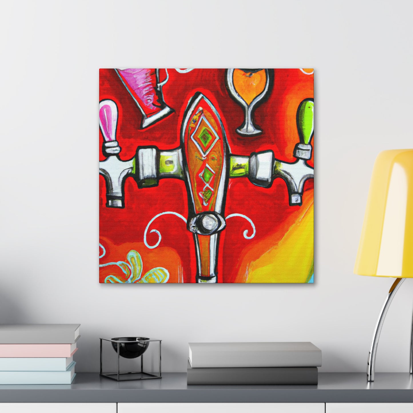 "Barroom Bustle Scene" - Canvas