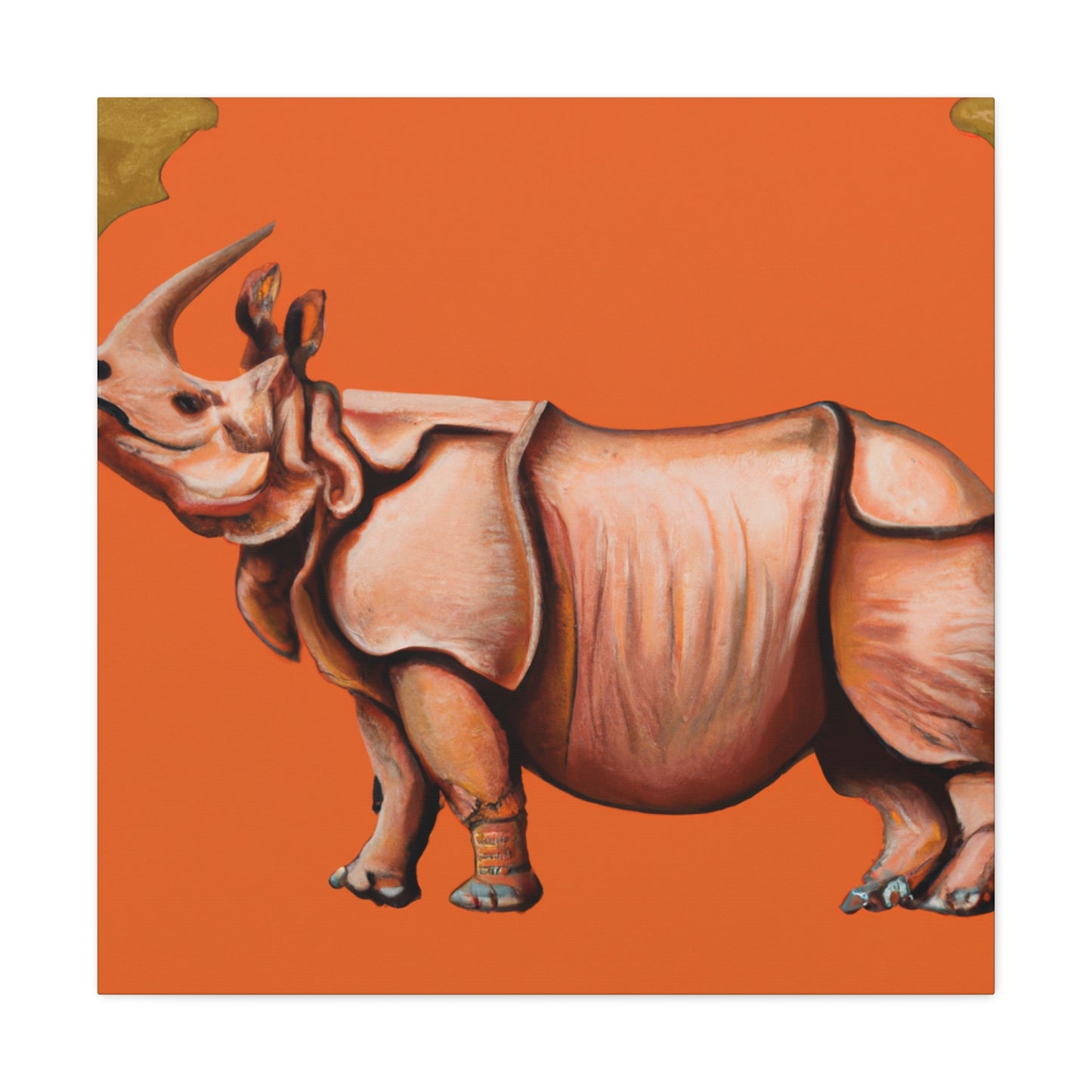 Majestic Indian Rhinoceros - Canvas