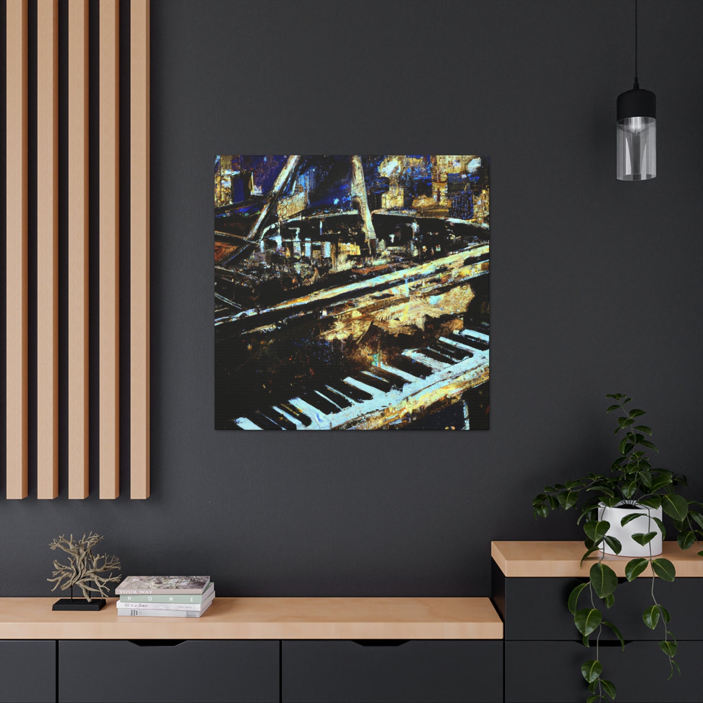 "Piano in Moonlighting" - Canvas