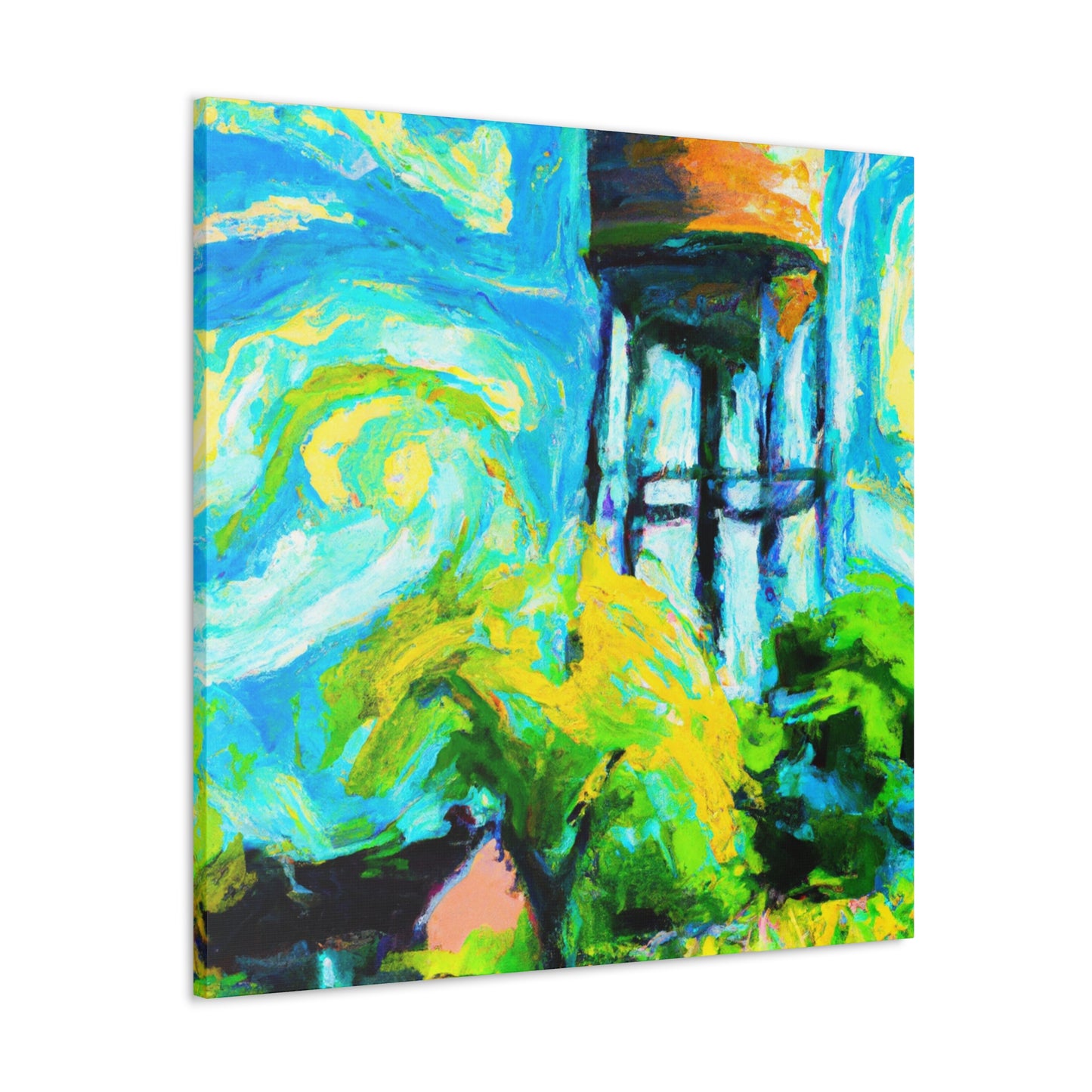 "Water Tower Impressionism" - Canvas