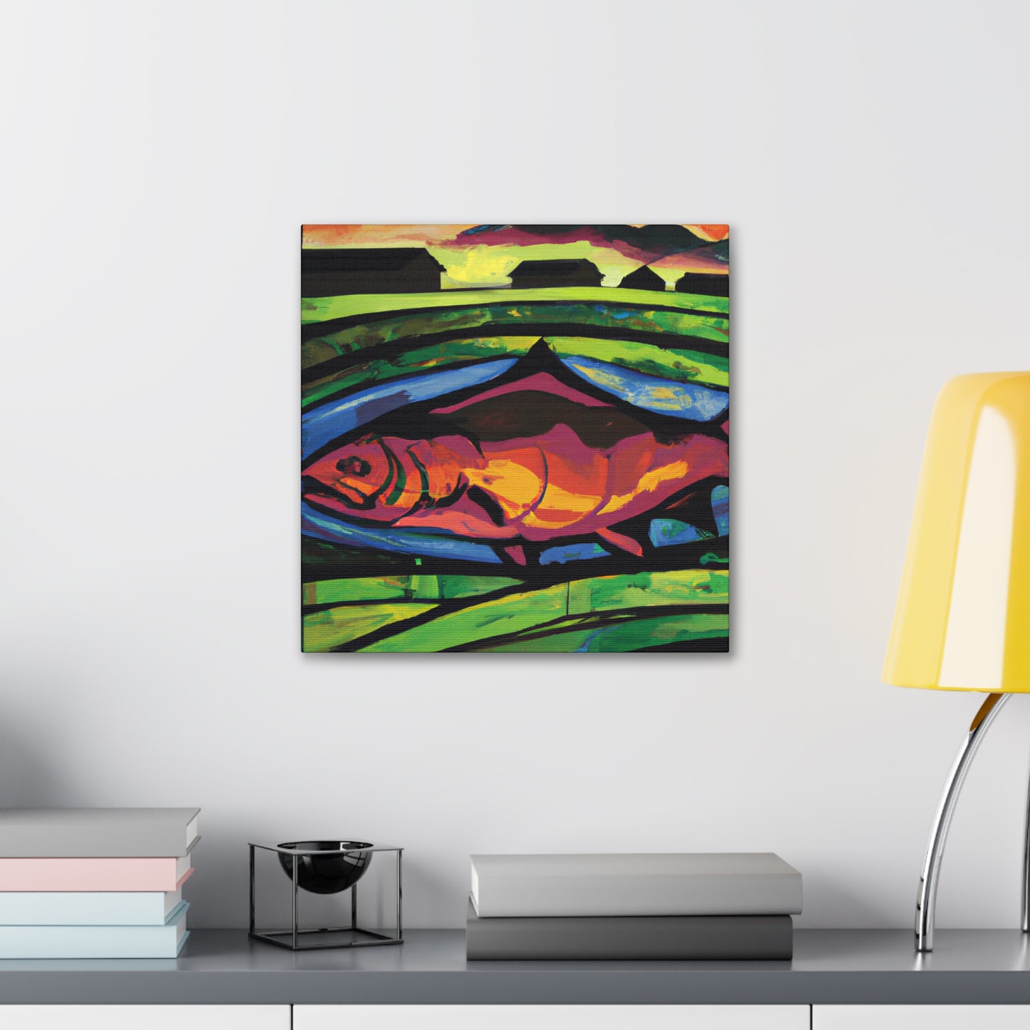 Salmon in the City - Canvas