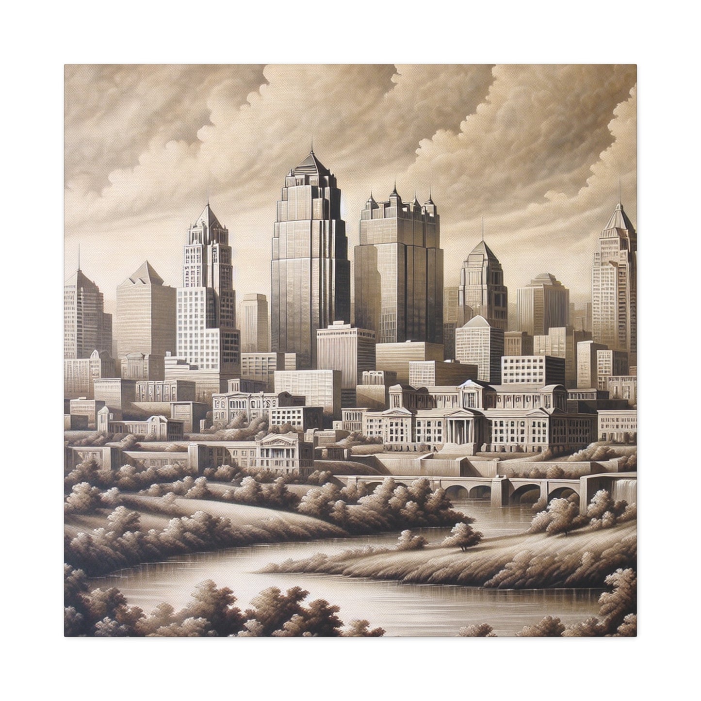 "City Symphony's Renaissance Splendor" - Canvas