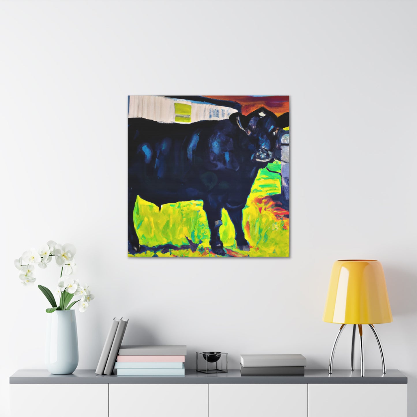 "Herding Black Angus Cattle" - Canvas