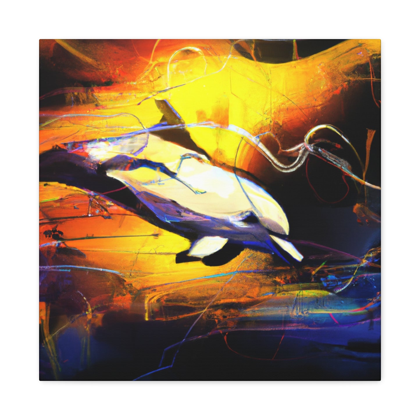 Dolphins in Moonlight - Canvas