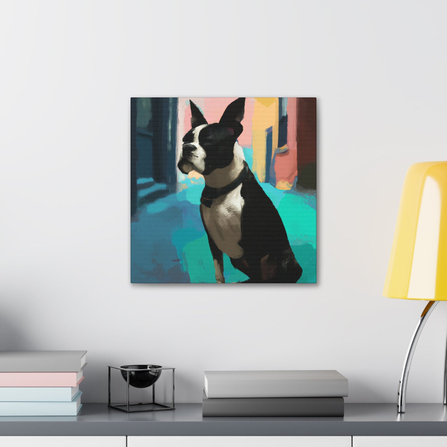 Boston Terrier Lounging - Canvas