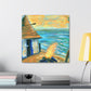 "Beach Hut Impressionism" - Canvas