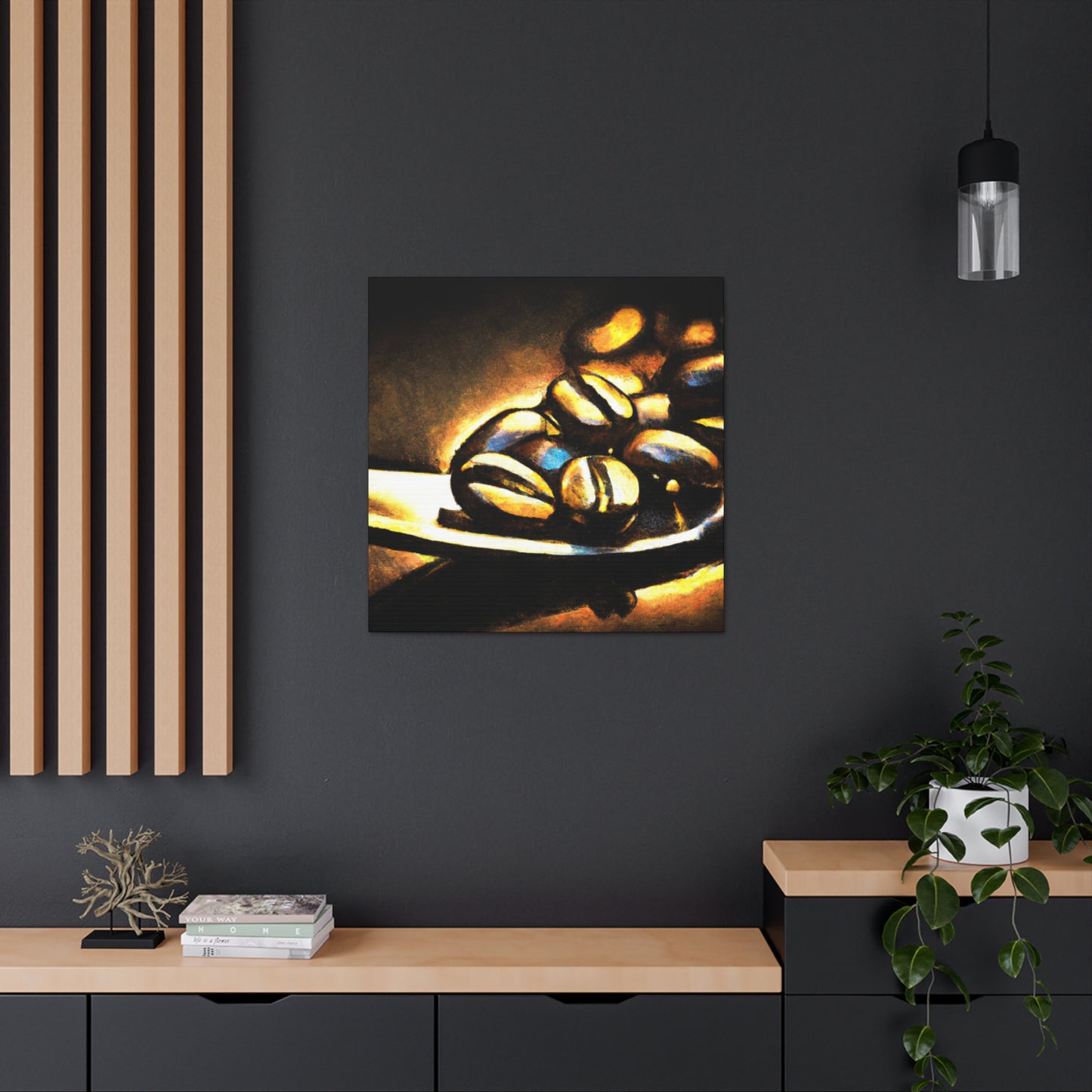 "Steam-Powered Coffee Beans" - Canvas