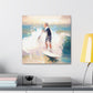 Surfers on Sunset Beach - Canvas