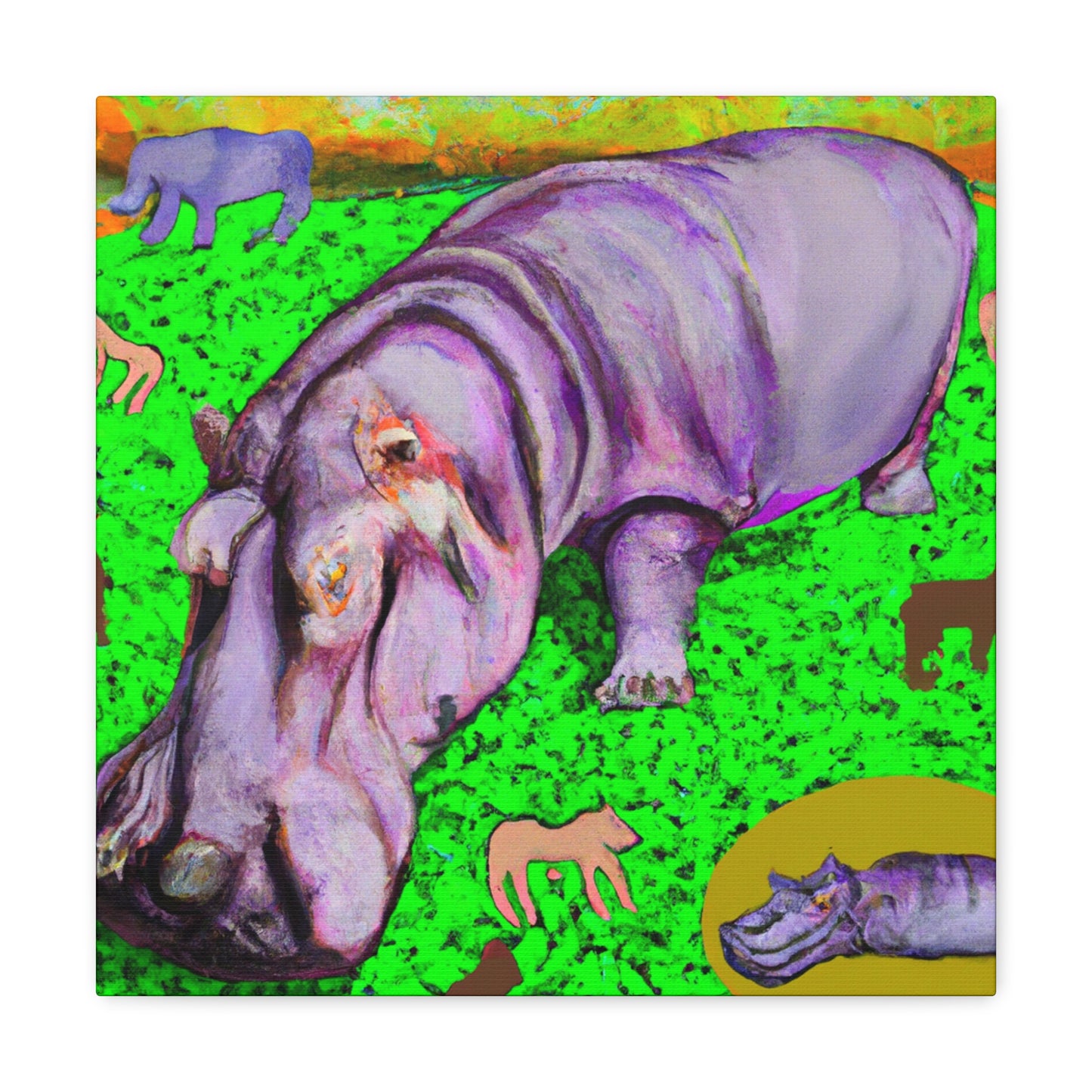 "Hippopotamus in Dreamland" - Canvas