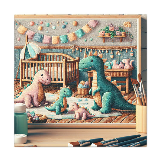 Whimsical Prehistoric Splendor - Canvas