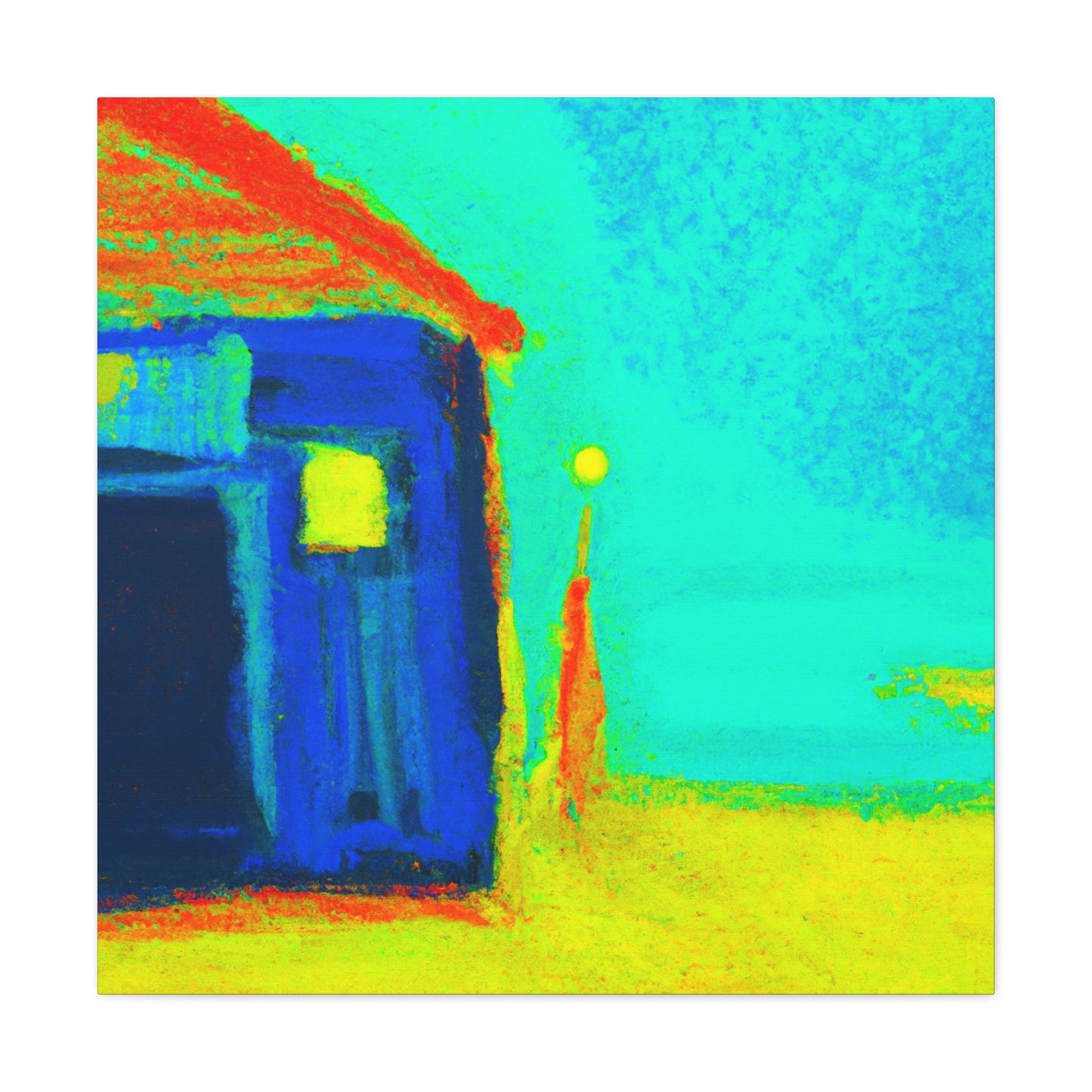 "Beach Hut Reflection" - Canvas