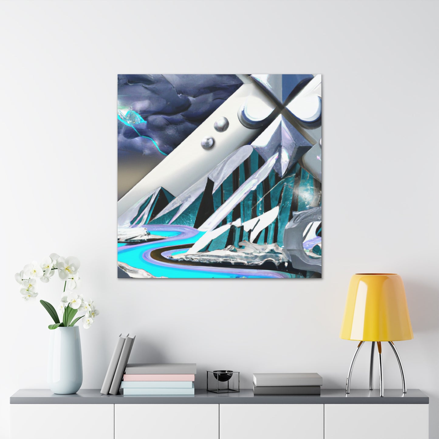 "Snowy Mountain Peaks Glow" - Canvas