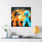 Poodle in Neon Hues - Canvas