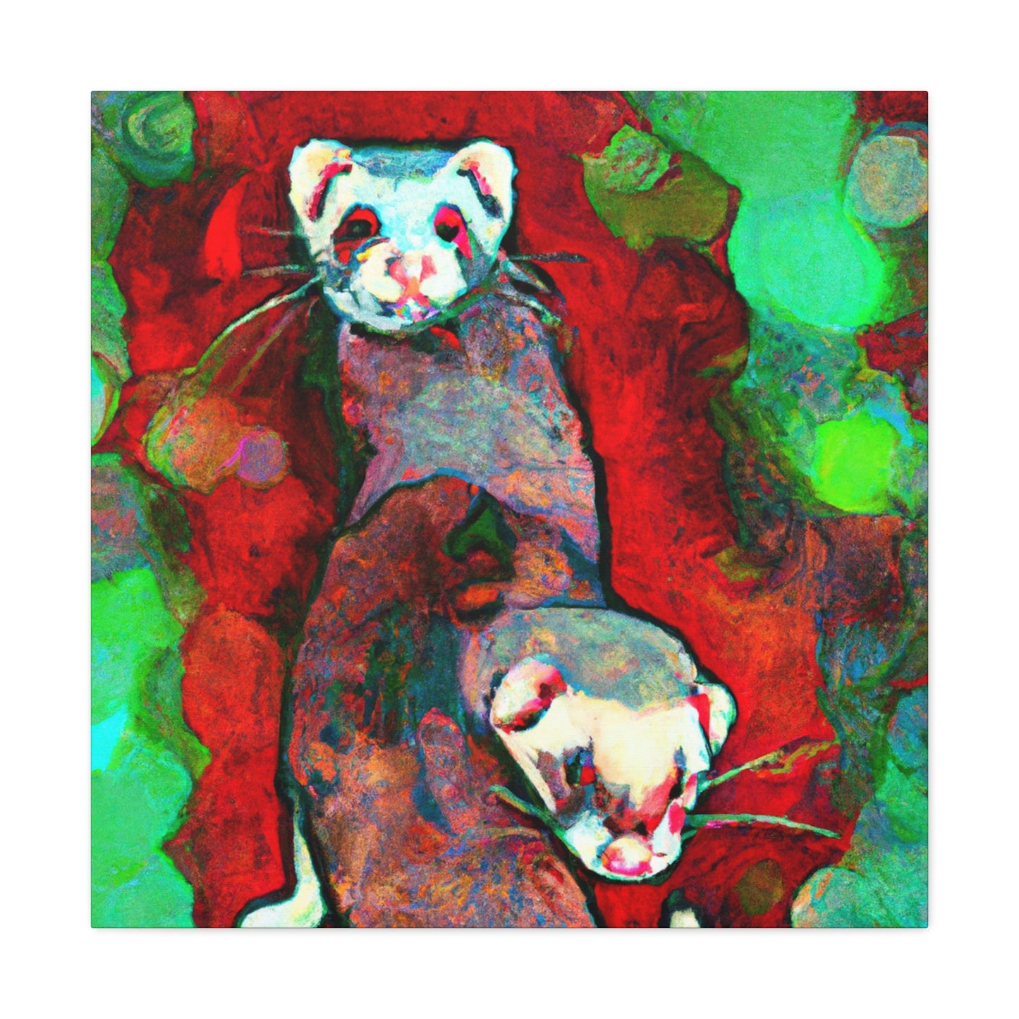 Ferret's Colorful Whimsy - Canvas