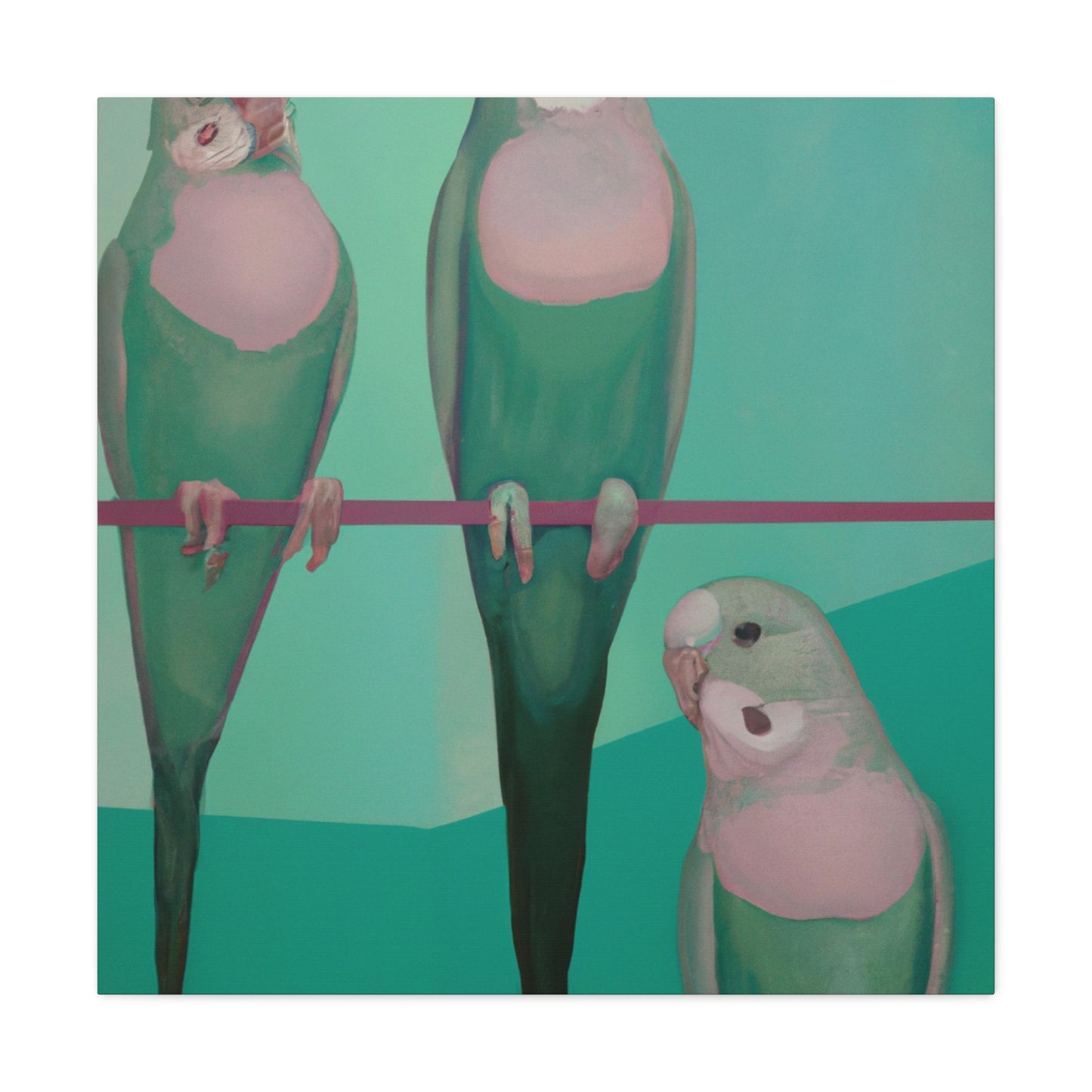 Parakeets in Twilight - Canvas