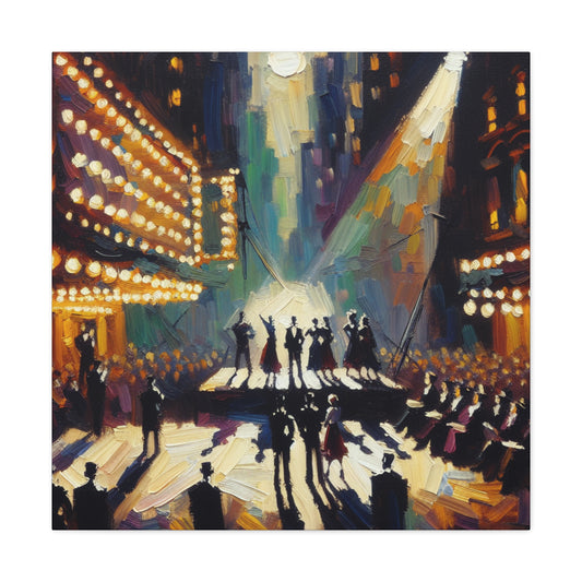 "Electric Echoes of Broadway" - Canvas