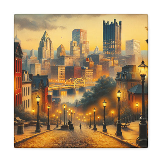 Steel City Sunset Stroll - Canvas