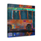 Bus in Blurple Colors - Canvas