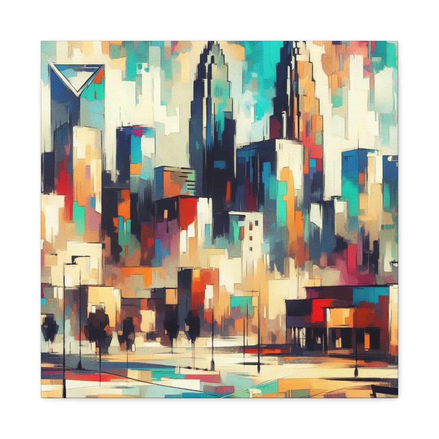 "Cityscape Symphony: Charlotte Rhapsody" - Canvas