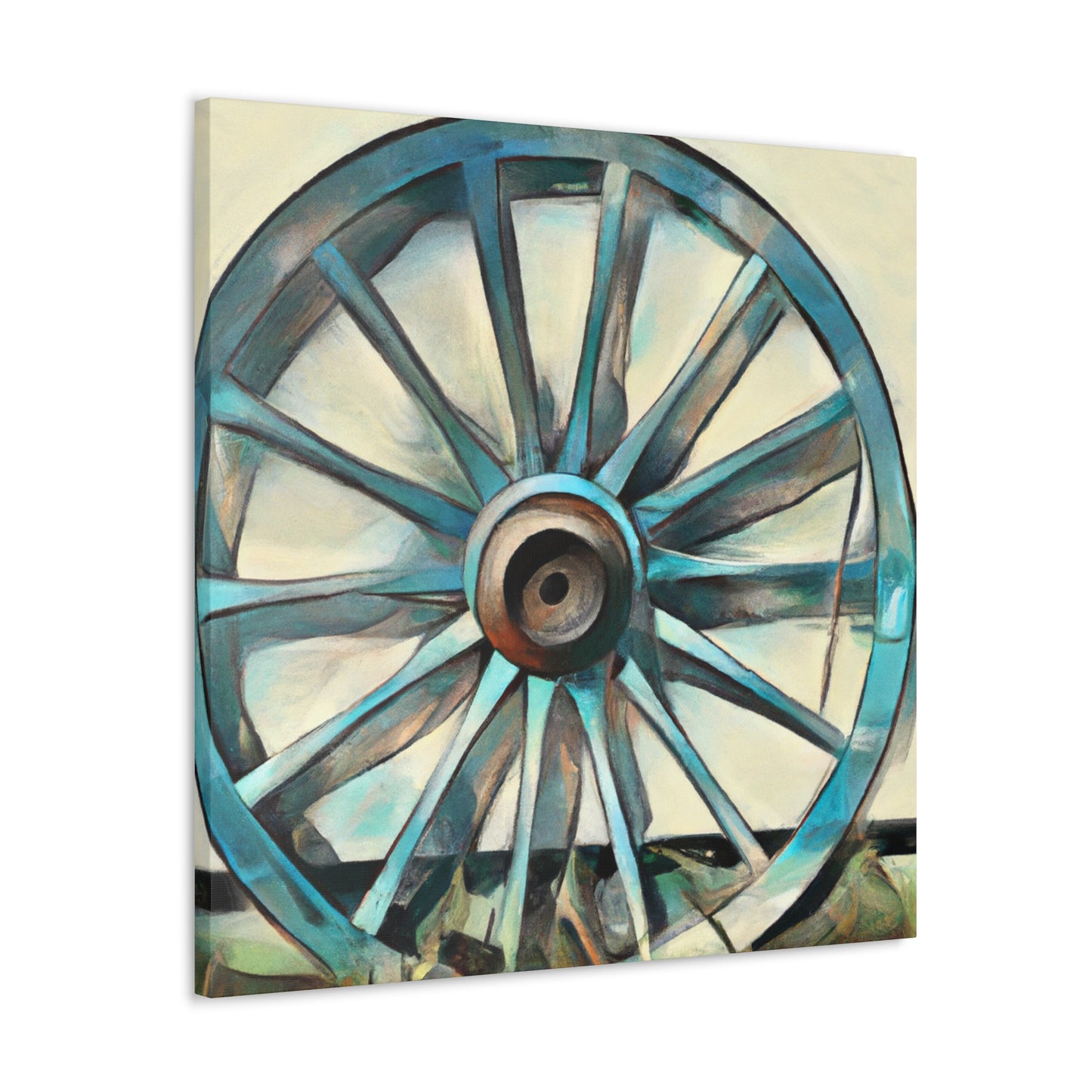 "Western Wagon Wheel Land" - Canvas